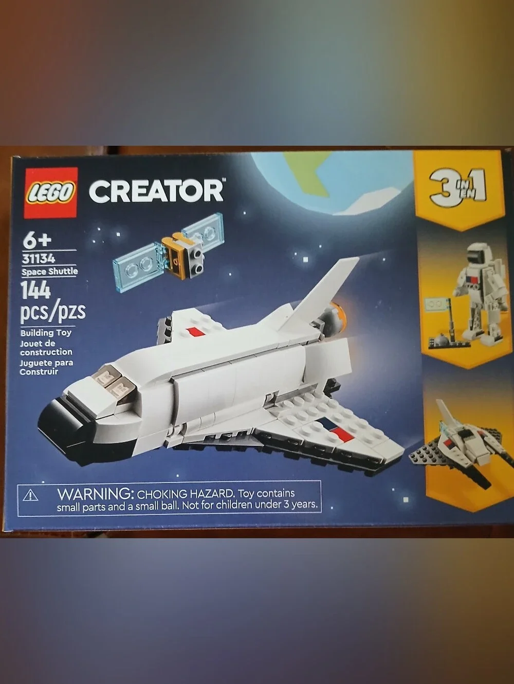 Lego White and Black Space Shuttle 3-in-1 Building Set NWT Ages 6+ 144 Pieces